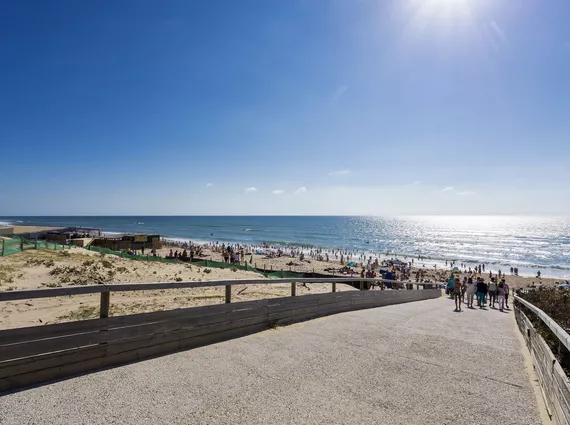 A 9 km du centre-ville, Biscarrosse Plage est située au pied du cordon dunaire 